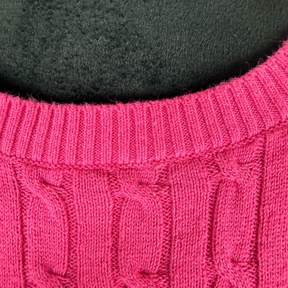 Tommy Hilfiger Pink Cable-Knit Short Sleeve Sweater Top - Picture 3 of 11